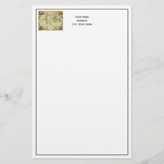 Antike Weltkarte #4 Briefpapier (Vorderseite)