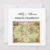 Antike Weltkarte #4 Einladung (Vorderseite)