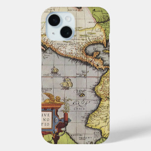 Antike Weltkarte Amerikas von Abraham Ortelius iPhone 15 Hülle