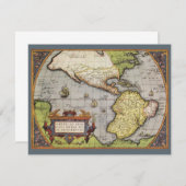 Antike Weltkarte Amerikas von Abraham Ortelius Einladung (Vorne/Hinten)
