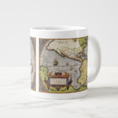 Antike Weltkarte Amerikas von Abraham Ortelius Jumbo-Tasse (Vorderseite Rechts)