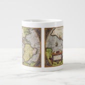 Antike Weltkarte Amerikas von Abraham Ortelius Jumbo-Tasse (Vorderseite)