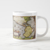 Antike Weltkarte Amerikas von Abraham Ortelius Jumbo-Tasse (Rechts)