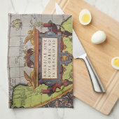 Antike Weltkarte Amerikas von Abraham Ortelius Küchentuch (Viertel Falte)