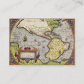 Antike Weltkarte Amerikas von Abraham Ortelius Visitenkarte (Rückseite)