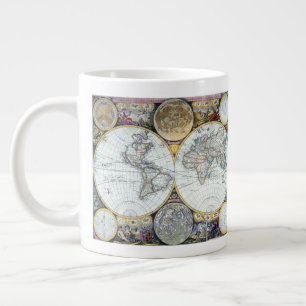 Antike Weltkarte, Atlas Maritimus von John Seller Jumbo-Tasse
