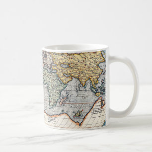 Antike Weltkarte aus dem 16. Jahrhundert Kaffeetasse