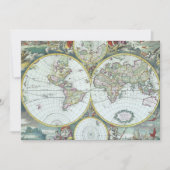 Antike Weltkarte aus dem 17. Jahrhundert, Frederic Einladung (Vorderseite)