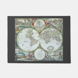 Antike Weltkarte aus dem 17. Jahrhundert, Frederic Fußmatte