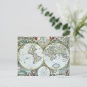 Antike Weltkarte aus dem 17. Jahrhundert, Frederic Postkarte (Stehend Vorderseite)