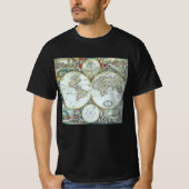 Antike Weltkarte aus dem 17. Jahrhundert, Frederic T-Shirt (Vorderseite)