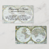 Antike Weltkarte aus dem 17. Jahrhundert, Frederic Visitenkarte (Vorne/Hinten)