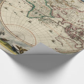 Antike Weltkarte - Blaeu, Joan 1664 Geschenkpapier (Ecke)