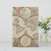 Antike Weltkarte Briefpapier (Stehend Vorderseite)