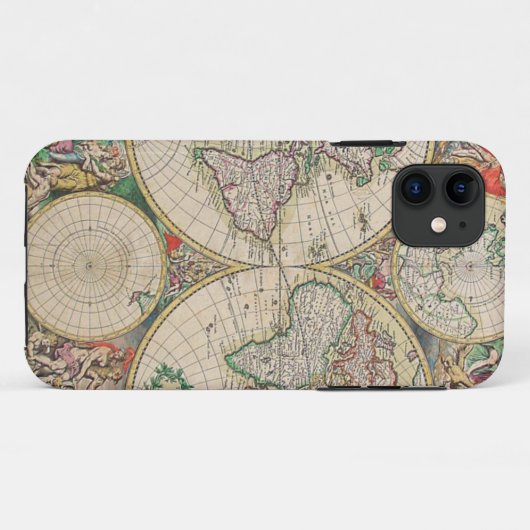 Antike Weltkarte Case-Mate iPhone Hülle (Rückseite (Horizontal))