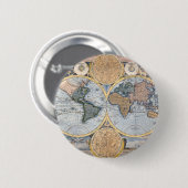 Antike Weltkarte cool Button (Vorne & Hinten)