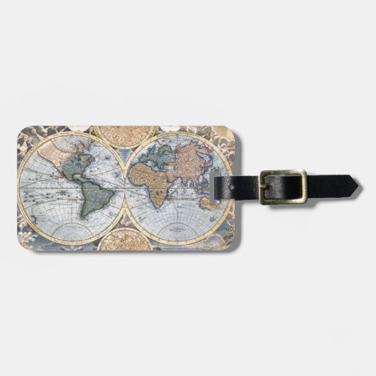 Antike Weltkarte cool Gepäckanhänger (Vorderseite horizontal)