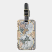 Antike Weltkarte cool Gepäckanhänger (Vorderseite vertikal)