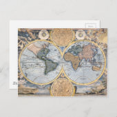Antike Weltkarte cool Postkarte (Vorne/Hinten)
