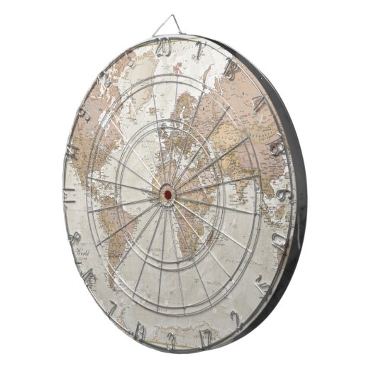 Antike Weltkarte Dartscheibe (Vorderseite rechts)