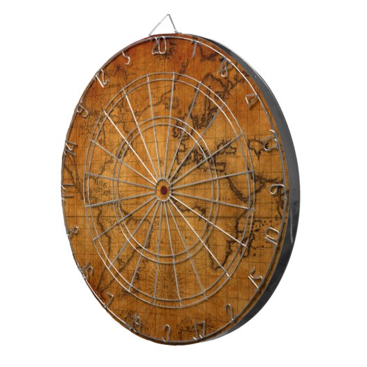 Antike Weltkarte Dartscheibe (Vorderseite rechts)