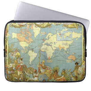 Antike Weltkarte des britischen Empires, 1886 Laptopschutzhülle