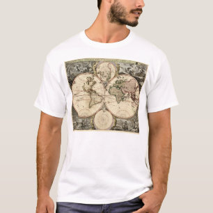 Antike Weltkarte durch Nicolao Visscher, circa T-Shirt