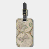 Antike Weltkarte Gepäckanhänger (Vorderseite vertikal)