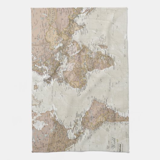 Antike Weltkarte Geschirrtuch (Vertikal)