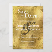 Antike Weltkarte Golden Tor Save The Date (Vorderseite)