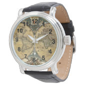 Antike Weltkarte J. Blaeu 1664 Armbanduhr (Schrägansicht)