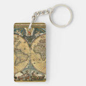 Antike Weltkarte J. Blaeu 1664 Schlüsselanhänger (Rückseite)