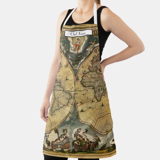 Antike Weltkarte J. Blaeu 1664 Schürze (InSitu)