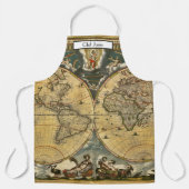 Antike Weltkarte J. Blaeu 1664 Schürze (Vorderseite)