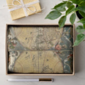 Antike Weltkarte J. Blaeu 1664 Seidenpapier (Geschenk)