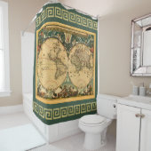 Antike Weltkarte - Joan Blaeu - 1664 Duschvorhang (Beispiel)