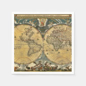 Antike Weltkarte - Joan Blaeu - 1664 Party Napkin Serviette (Vorderseite)