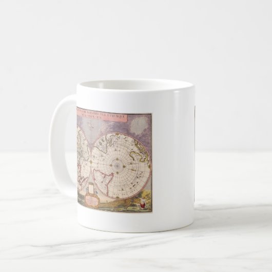 Antike Weltkarte Kaffeetasse (Vorderseite Links)