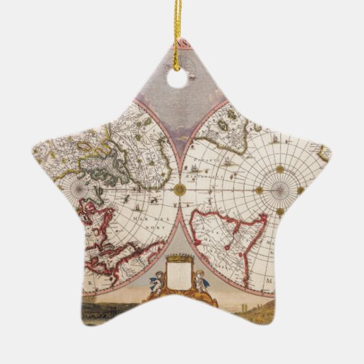 Antike Weltkarte Keramik Ornament (Vorne)