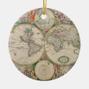 Antike Weltkarte Keramikornament