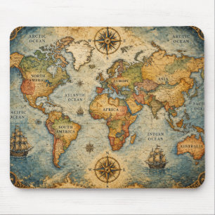 Antike Weltkarte-Mauspad Mousepad