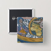 Antike Weltkarte mit Claudius Ptolemy, 1507 Button (Vorne & Hinten)