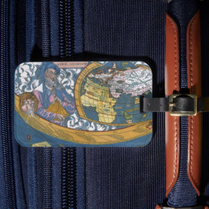 Antike Weltkarte mit Claudius Ptolemy, 1507 Gepäckanhänger