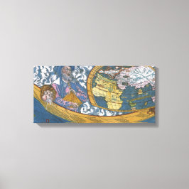 Antike Weltkarte mit Claudius Ptolemy, 1507 Leinwanddruck