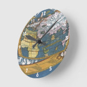 Antike Weltkarte mit Claudius Ptolemy, 1507 Runde Wanduhr (Winkel)