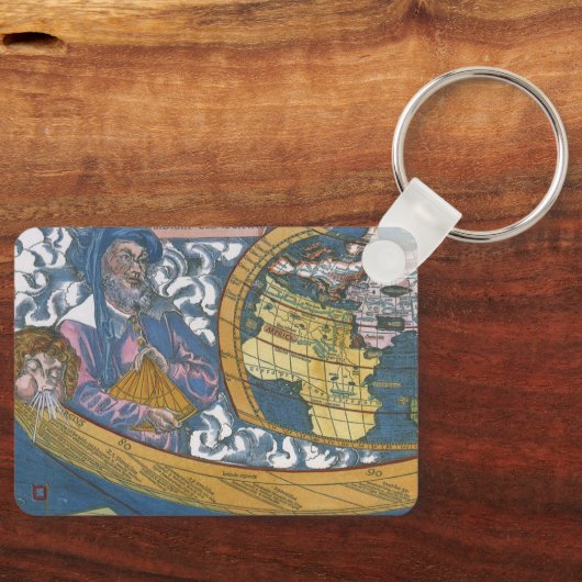 Antike Weltkarte mit Claudius Ptolemy, 1507 Schlüsselanhänger (Vorderseite)