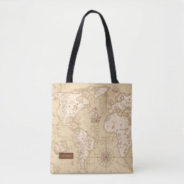 Antike Weltkarte mit Namen Tasche