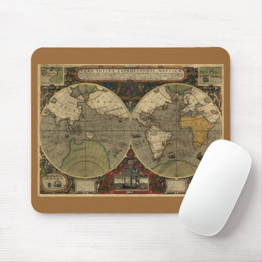 Antike Weltkarte Mousepad (Mit Mouse)