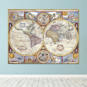 Antike Weltkarte Nr. 3 Leinwanddruck (Insitu (Holzboden))