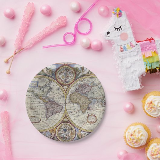 Antike Weltkarte Nr. 3 Pappteller (Party)